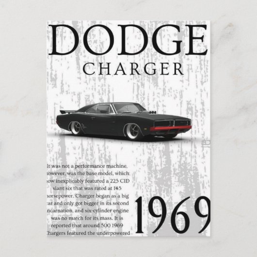 Carte Postale 1969 vintage car (Devant)