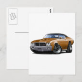 Carte Postale 1970-72 Buick GS Brown Black Top Car (Devant / Derrière)