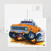 Carte Postale 1970-72 Chevy CK1500 Orange Truck (Devant / Derrière)