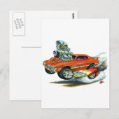 Carte Postale 1970-72 Olds Cutlass 442 Orange Car (Devant / Derrière)