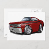 Carte Postale 1970-74 Duster Maroon-Black Car (Devant / Derrière)