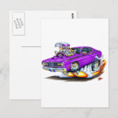Carte Postale 1970-74 Plymouth Duster Purple Car (Devant / Derrière)
