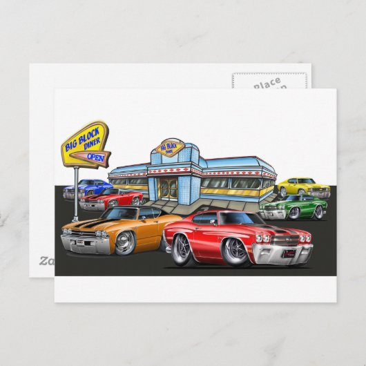 Carte Postale 1970 Chevelle Diner (Devant / Derrière)