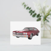 Carte Postale 1970 Chevelle SS : Candy Apple Finish : (Debout devant)