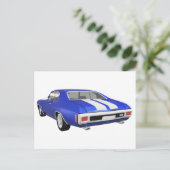 Carte Postale 1970 Chevelle SS: Fin bleue : (Debout devant)