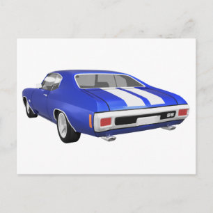 Carte Postale 1970 Chevelle SS: Fin bleue :