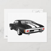 Carte Postale 1970 Chevelle SS : Fin noire : (Devant / Derrière)