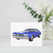Carte Postale 1970 Chevelle SS : Finition bleue : (Debout devant)