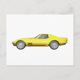 Carte Postale 1970 Corvette Sports Car : Finition Jaune