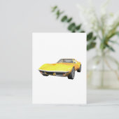 Carte Postale 1970 Corvette Sports Car : Finition jaune (Debout devant)