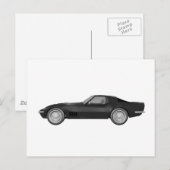 Carte Postale 1970 Corvette Sports Car : Finition noire (Devant / Derrière)