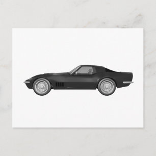 Carte Postale 1970 Corvette Sports Car : Finition noire