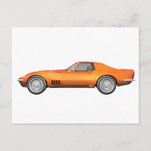 Carte Postale 1970 Corvette Sports Car : Orange Finish :