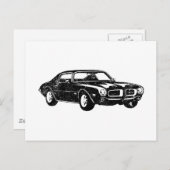 Carte Postale 1970 Pontiac Firebird 400 Ram Air (Devant / Derrière)