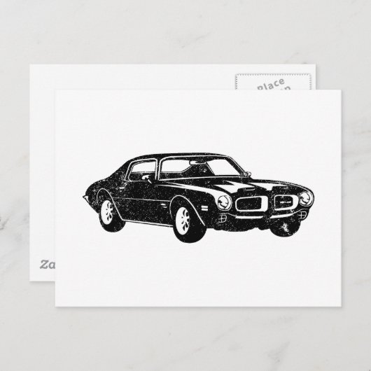 Carte Postale 1970 Pontiac Firebird 400 Ram Air (Devant / Derrière)