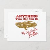 Carte Postale 1970 Pontiac GTO 455 "JUGE" (Devant / Derrière)