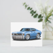 Carte Postale 1971-72 Chevelle Lt Blue Car (Debout devant)