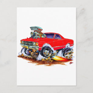 Carte Postale 1971-72 El Camino Red 4x4 Monster Truck
