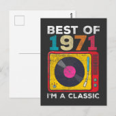 Carte Postale 1971 Né Vinyles Anniversaire 50 Ans Musique Classi (Devant / Derrière)