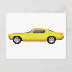 Carte Postale 1972 Camaro Z28 : Muscle Car : Fin jaune :