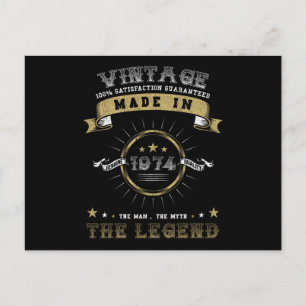 Carte Postale 1974 Né Anniversaire Vintage