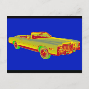 Carte Postale 1975 Cadillac Eldorado Convertible Pop Art