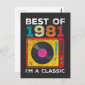 Carte Postale 1981 Né Vinyles Anniversaire 40 ans Musique Classi (Devant / Derrière)