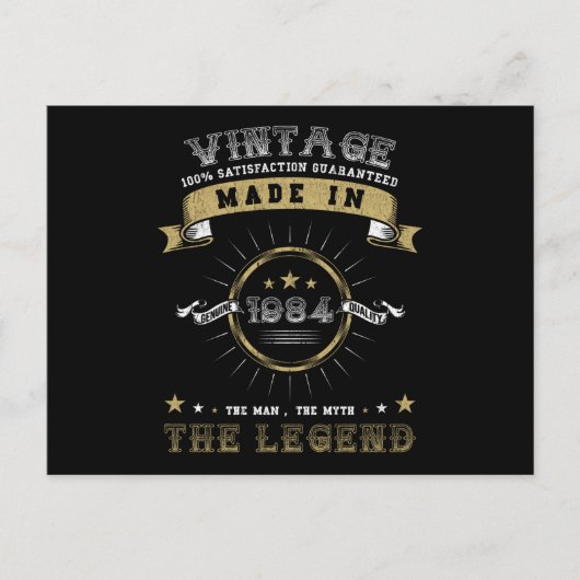 Carte Postale 1984 Né Anniversaire Vintage (Devant)