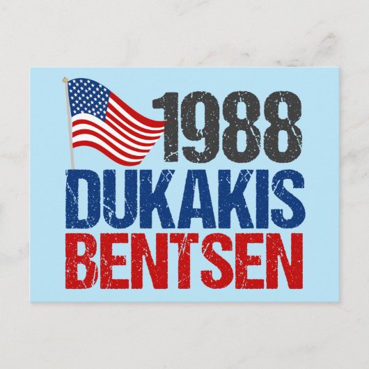 Carte Postale 1988 Dukakis Bentsen Funny Rétro Election (Devant)