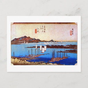 Carte Postale 19. 江 尻 宿, 重 Ejiri-juku, Hiroshige, Ukiyo-e,
