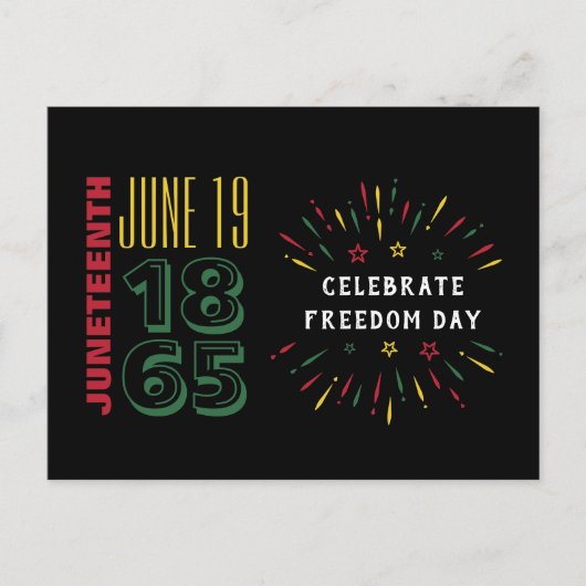 Carte Postale 19 juin 1865 Feu d'artifice d'histoire noire (Devant)