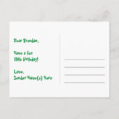 Carte Postale 19e anniversaire - Fun Motif feux d'artifice + Arc (Dos)