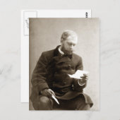 Carte Postale 19e C. Gent lit une lettre (Devant / Derrière)