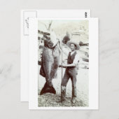 Carte Postale 19e C. Pêcheur et Goliath Grouper (Devant / Derrière)