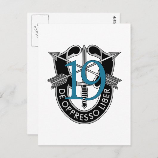 Carte Postale 19e Crest du Groupe des forces spéciales (Devant / Derrière)