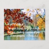 Carte Postale 1. 1:2 Nous rendons toujours grâce à Dieu pour vou (Devant)