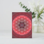 Carte Postale 1 Chakra Flower of Life rouge (Debout devant)
