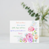 Carte Postale 1 corinthiens 13:13 Love Bible Verse (Debout devant)