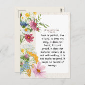 Carte Postale 1 Corinthiens 13:4-5 Aquarelle apaisante Conceptio (Devant / Derrière)