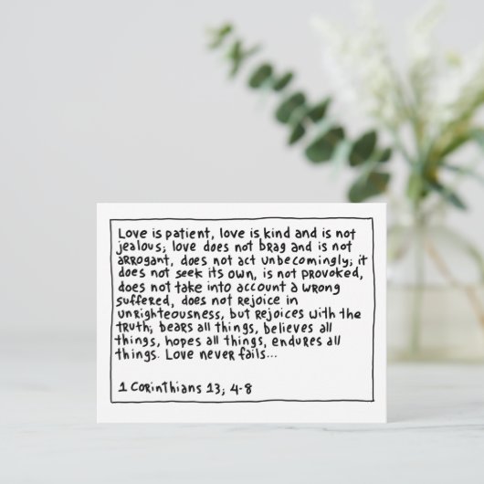 Carte Postale 1 Corinthiens 13 4-8 (Debout devant)