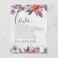 1 Corinthiens 13:4-8 Floral Bible Verse Mariage