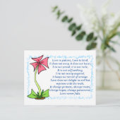 Carte Postale 1 Corinthiens 13:4-8a L'amour (Debout devant)