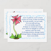 Carte Postale 1 Corinthiens 13:4-8a L'amour (Devant / Derrière)