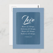 Carte Postale 1 Corinthiens 13:7 L'amour supporte tout (Devant / Derrière)