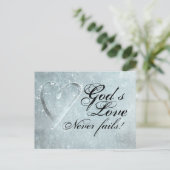 Carte Postale 1 Corinthiens 13:8 L'Amour de Dieu n'échoue jamais (Debout devant)