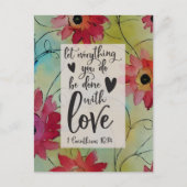 Carte Postale 1 Corinthiens 16 14 Tout en amour Bible Verse (Devant)