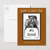 Carte Postale #1 Dessin Vintage papa (Devant / Derrière)