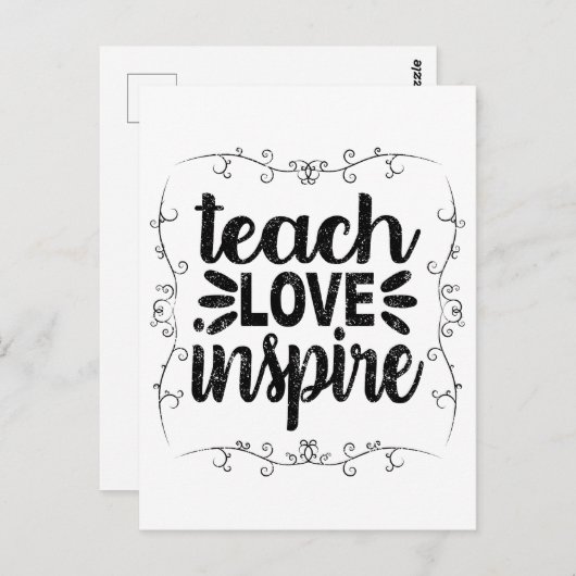 Carte Postale 1- Enseigner l'Amour Inspirer chemise, Retro Ensei (Devant / Derrière)