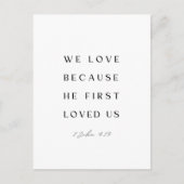 Carte Postale 1 Jean 4:19 Nous aimons parce qu'Il nous aimait d' (Devant)