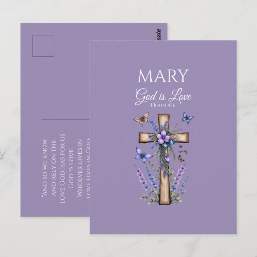 Carte Postale 1 John 4:16 God Is Love – Personalized Christian (Devant / Derrière)